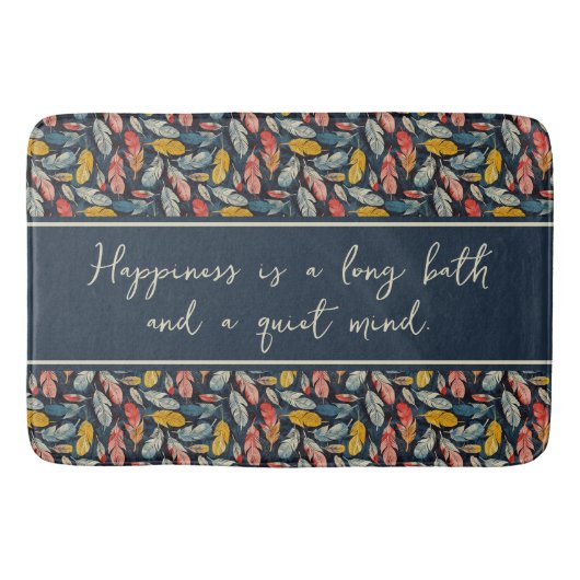 Boho Feathered Quiet Mind Badmat (Voorkant)