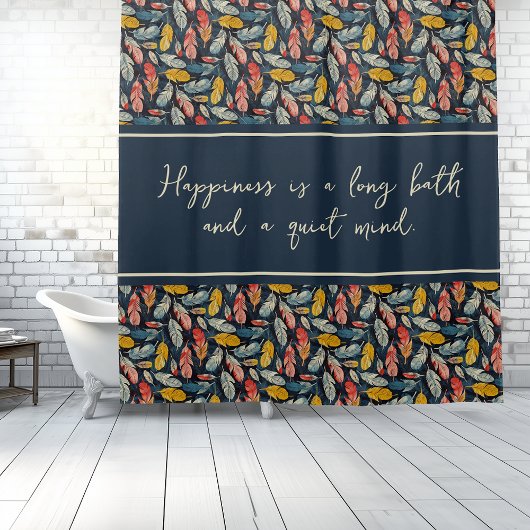 Boho Feathered Quiet Mind Douche Gordijn