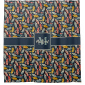 Boho Feathered Whimsy-monogram Douchegordijn (Voorkant)