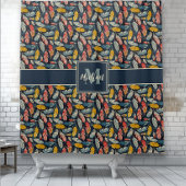 Boho Feathered Whimsy-monogram Douchegordijn