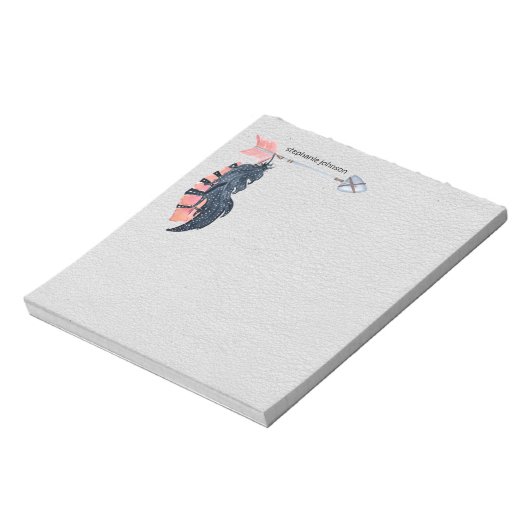 Boho Feathers and Arrow Personalized Notitieblok (Gedraaid)
