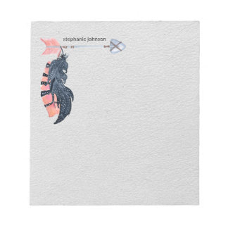 Boho Feathers and Arrow Personalized Notitieblok