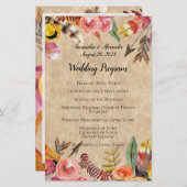 Boho Feathers Arrows Flowers Rustic Wedding (Voorkant / Achterkant)