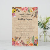 Boho Feathers Arrows Flowers Rustic Wedding (Staand voorkant)