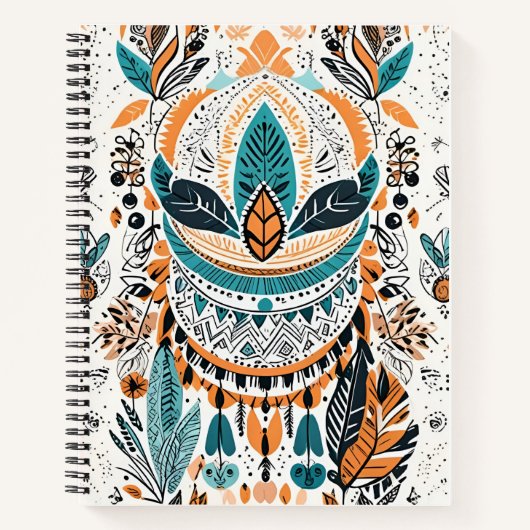 Boho Feathers Boek Hoesje Design – Stijlvol & Arti (Voorkant)