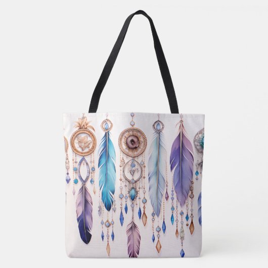 Boho Feathers Design Canvas tas (Voorkant)