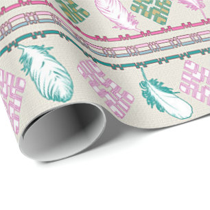 Boho Feathers Ethnic Cadeaupapier