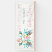 Boho Feathers Flèches Fille Baby shower Bannières (Vertical)