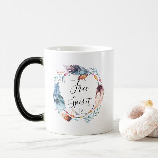 Boho Feathers Free Spirit Inspirerend Mok Gift (Met donut)