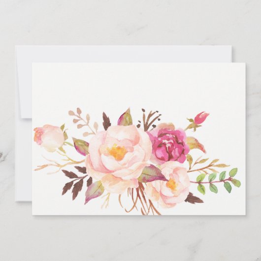 Boho Feathers Invitation à la douche nuptiale (Dos)