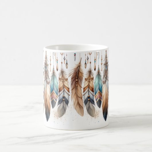 Boho Feathers Mug en céramique (Centre)