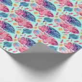 Boho Feathers Pattern Cadeaupapier (Hoek)