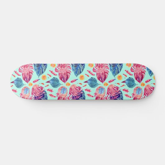 Boho Feathers Pattern Skateboard (Horizontaal)