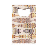 Boho Feathers: Tribaal Naadloos Patroon Kredietkaart Flessenopener (Achterkant)