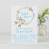 Boho Feathers Wreath Bridal Shower Invitation (Debout devant)
