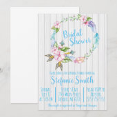 Boho Feathers Wreath Bridal Shower Invitation (Devant / Derrière)