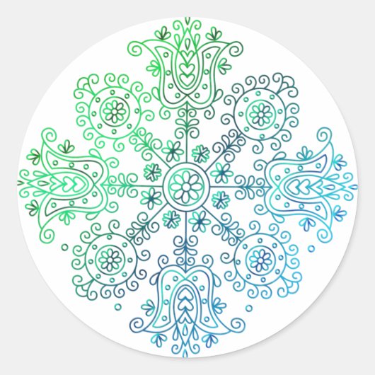 Boho Feest Ronde Sticker (Voorkant)