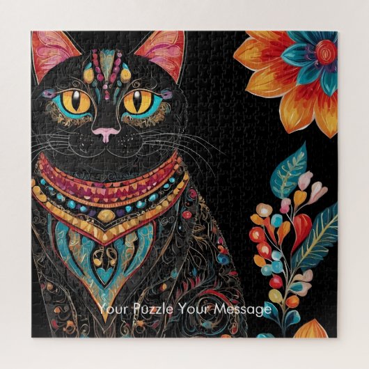 Boho Feline Mandala Legpuzzel (Verticaal)