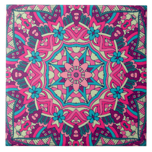 Boho Festive Mandala Tegeltje