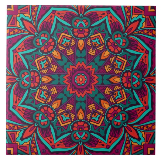 Boho Festive Mandala Tegeltje (Voorkant)