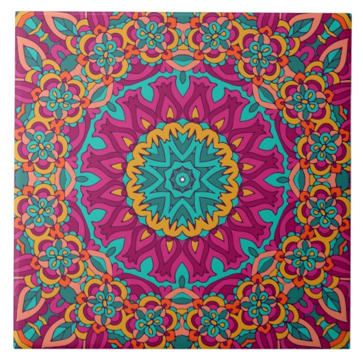 Boho Festive Mandala Tegeltje (Voorkant)