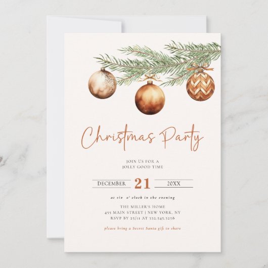 Boho Fête d'hiver Invitation (Devant)