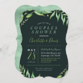 Boho Feuille Couples Douche Invitation (Devant / Derrière)