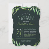 Boho Feuille Couples Douche Invitation (Devant)