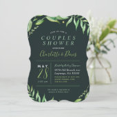 Boho Feuille Couples Douche Invitation (Debout devant)