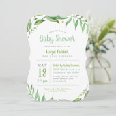Boho Feuilles Baby shower Invitation (Debout devant)