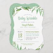 Boho Feuilles Baby Sprinkle Invitation (Devant / Derrière)