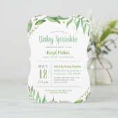 Boho Feuilles Baby Sprinkle Invitation (Debout devant)