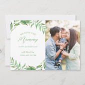 Boho Feuilles Personnalisé Mère's Day Carte photo (Devant)