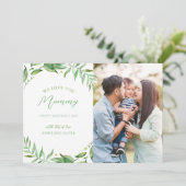 Boho Feuilles Personnalisé Mère's Day Carte photo (Debout devant)