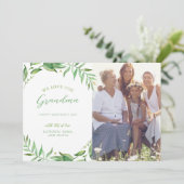 Boho Feuilles Personnalisé Mère's Day Carte photo (Debout devant)