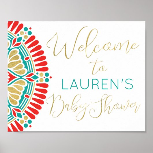 Boho Fiesta Baby shower Welkomstteken Poster (Voorkant)