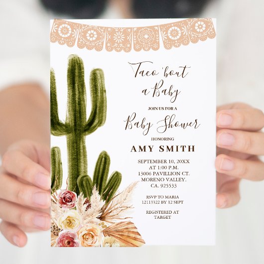 Boho Fiesta Taco 'Bout A Baby Invitation
