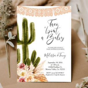 Boho Fiesta Taco'bout Love Baby shower Invitation Kaart