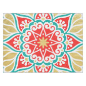 Boho Fiesta Turquoise Rouge & Or Nappe géométrique (Devant (Horizontal))