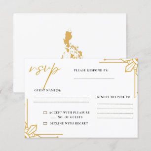 Boho Filipijnen Sun Wedding RSVP Kaart Filipino