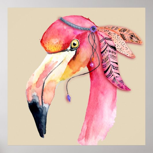 Boho Fiona Flamingo Poster (Voorkant)