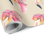 Boho Fiona Flamingo Wrapping Paper Cadeaupapier (Rol Hoek)