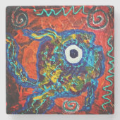 Boho Fish Stone Coaster Stenen Onderzetter (Voorkant)
