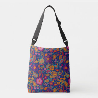 Boho Flamingo Paisley Schoudertas in saffier Crossbody Tas