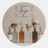 Boho-flessen | Bloemen | esthetisch Ronde Sticker (Voorkant)