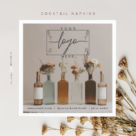 Boho-flessen | Bloemen | esthetische cocktail Servet