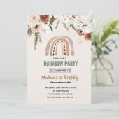 Boho fleur arc-en-ciel invitation douche (Debout devant)
