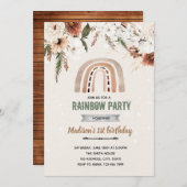 Boho fleur arc-en-ciel invitation douche (Devant / Derrière)
