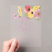 Boho Fleur de Printemps Rose Faire-Part de Mariage (In situ (ordinateur de poche))