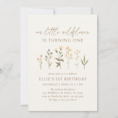 Boho Fleur sauvage 1er anniversaire Invitation (Devant)